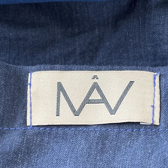 Beautiful NAV Blue Velvet Bead Embellishments Bag Library Sewing Tote - Picture 6 of 7